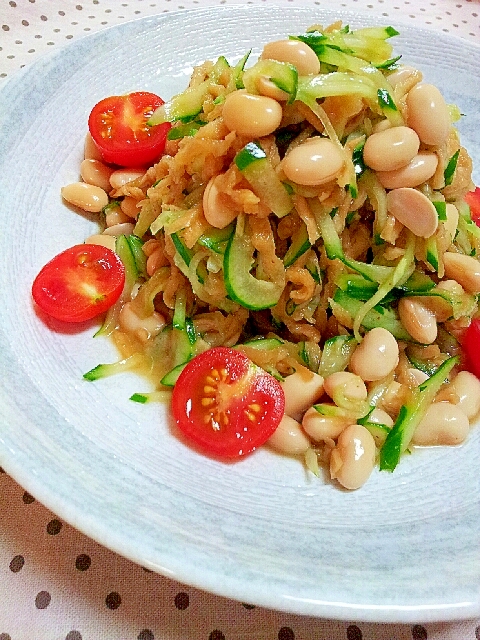 ✿切り干し大根ときゅうりと水煮大豆の和風サラダ❤