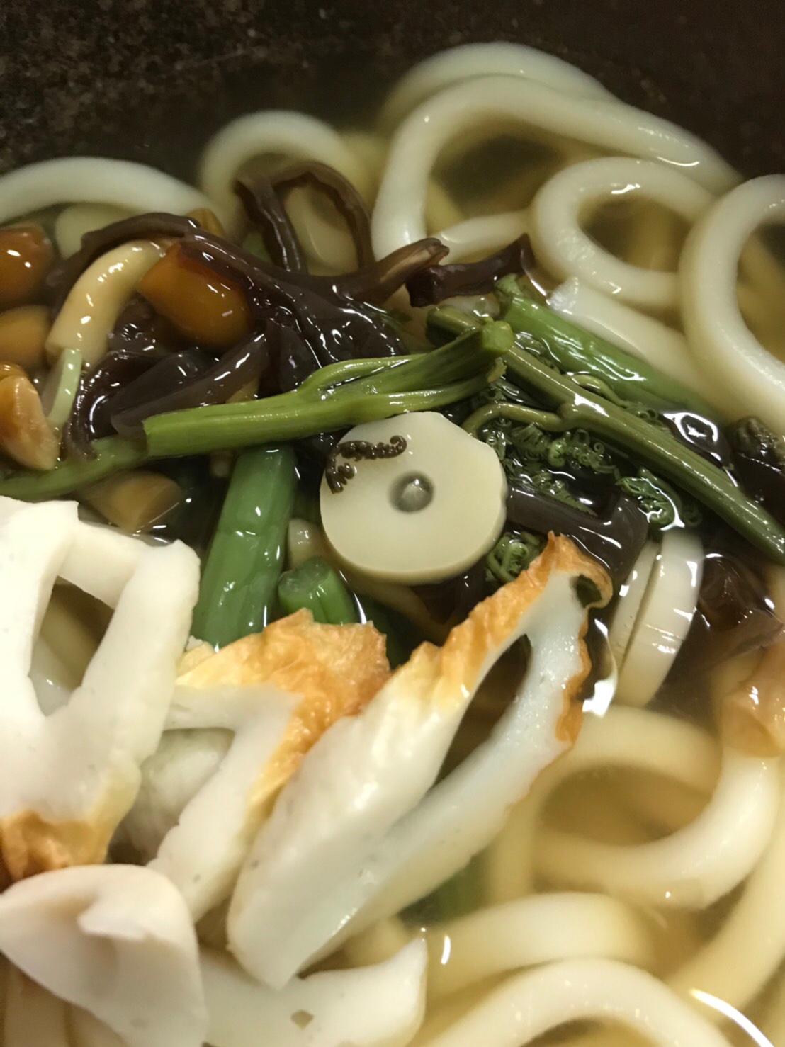 味付け山菜と竹輪の煮込みうどん╰(*´︶`*)╯♡