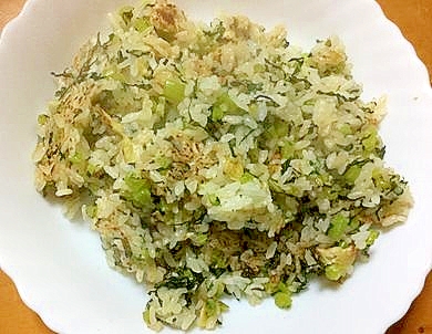 油揚げと大根菜の中華風味チャーハン