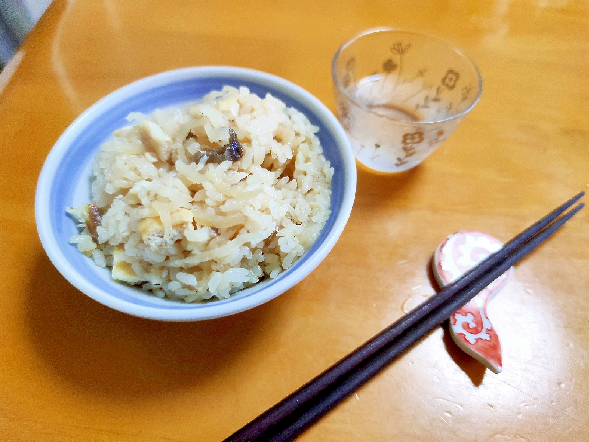 残り物の焼き魚（石鯛）と切干大根の炊き込みご飯