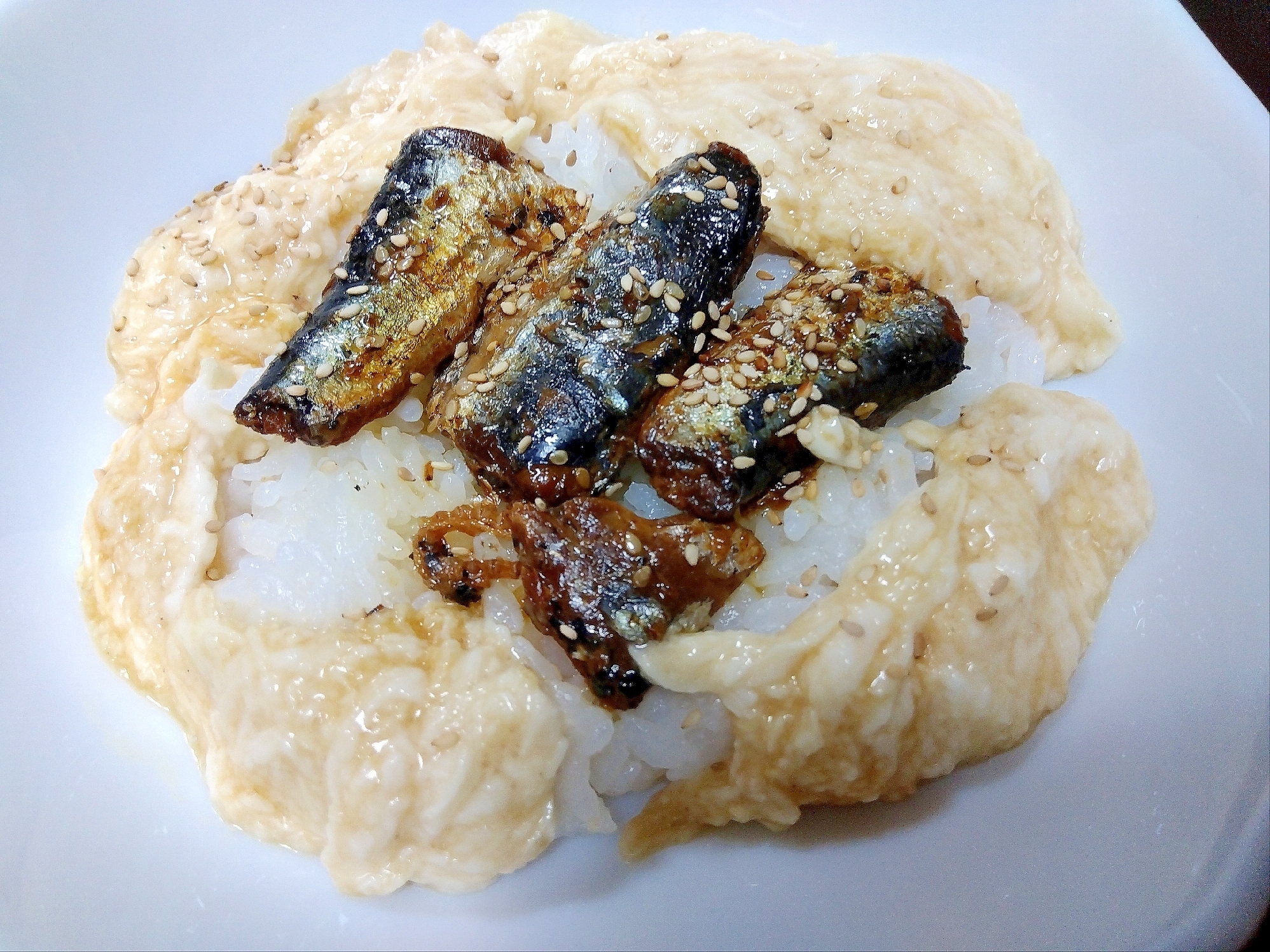 いわし煮とろろ丼