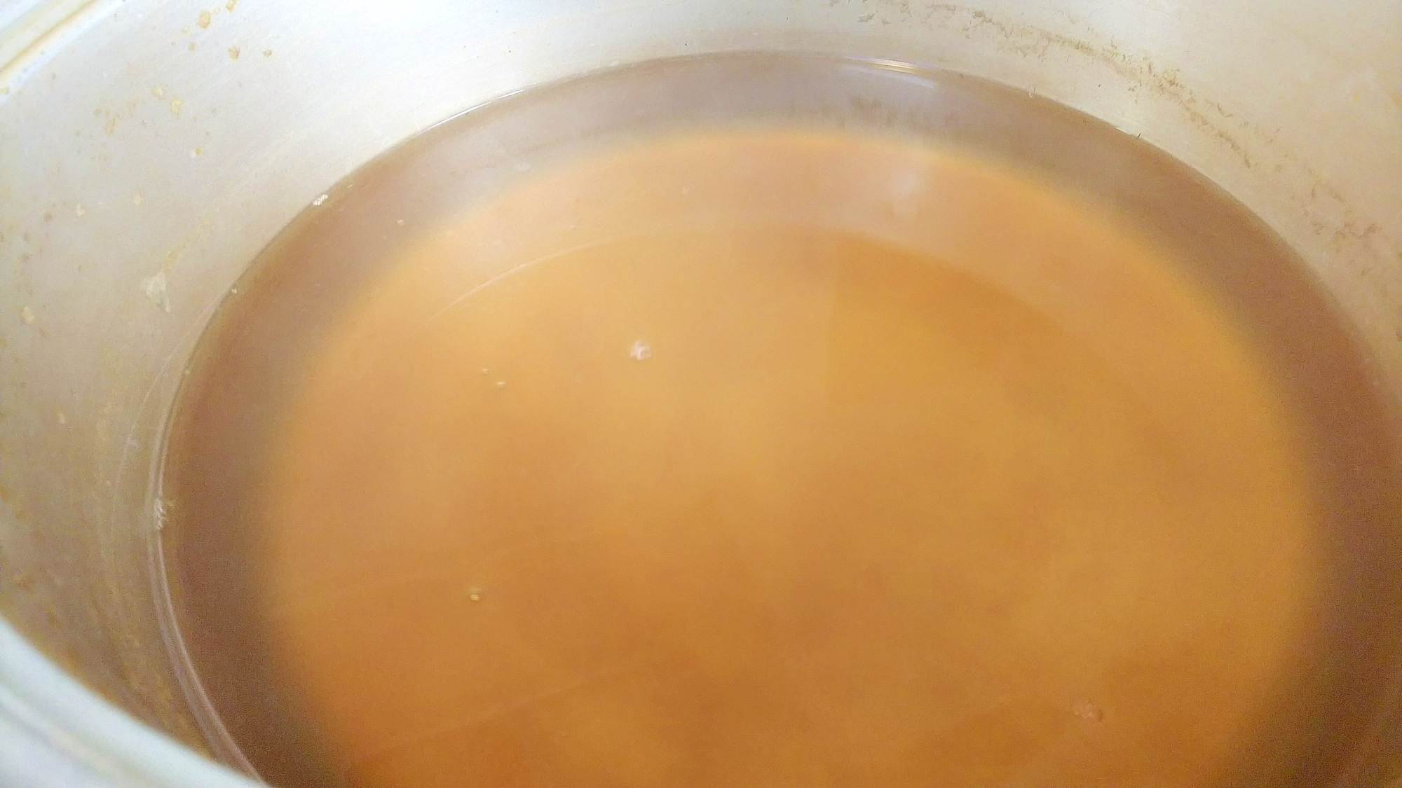 アジのアラ鍋のスープ