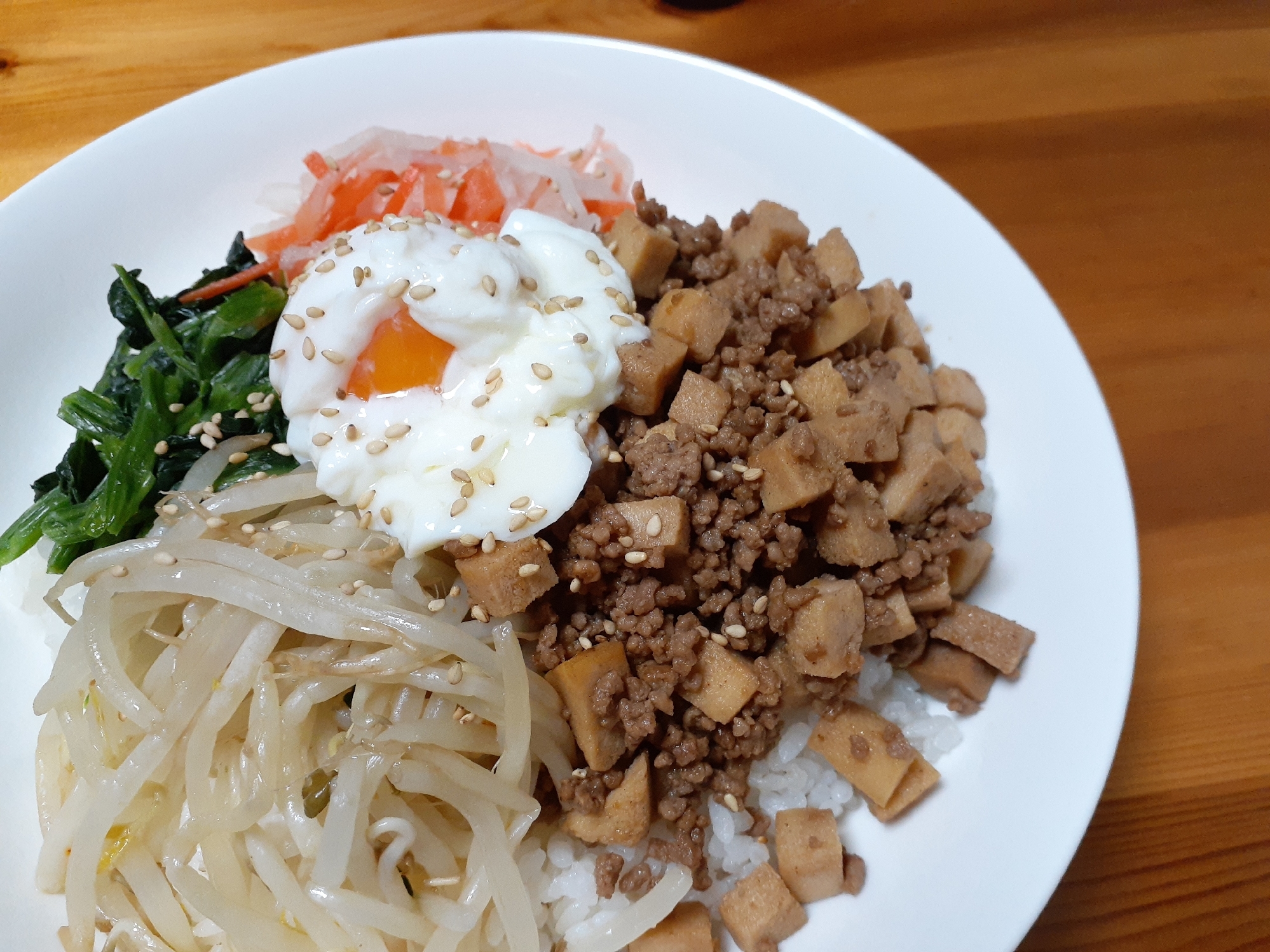 高野豆腐入り！ひき肉で作るヘルシービビンバ！