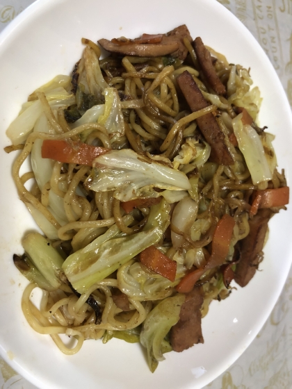 野菜たっぷりスパムの焼きそば☆