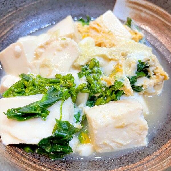 柔らか菜の花と豆腐の玉子とじ レシピ 作り方 By まゆぱとら 楽天レシピ 柔らか菜の花と豆腐の玉子とじ レシピ 作り方 By まゆぱとら 楽天レシピ