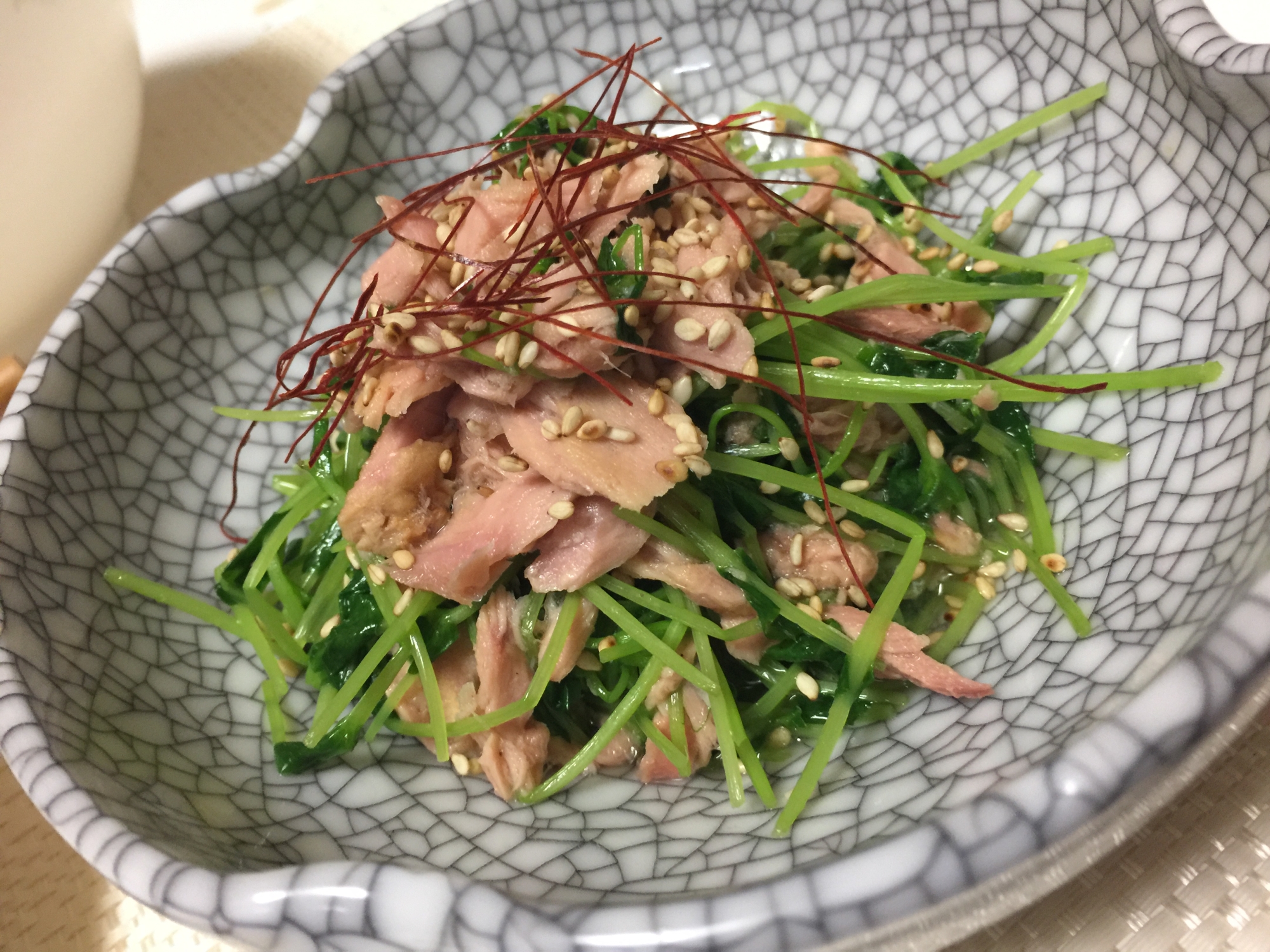 ちょっと一品 やもめ食堂 豆苗とシーチキンでw