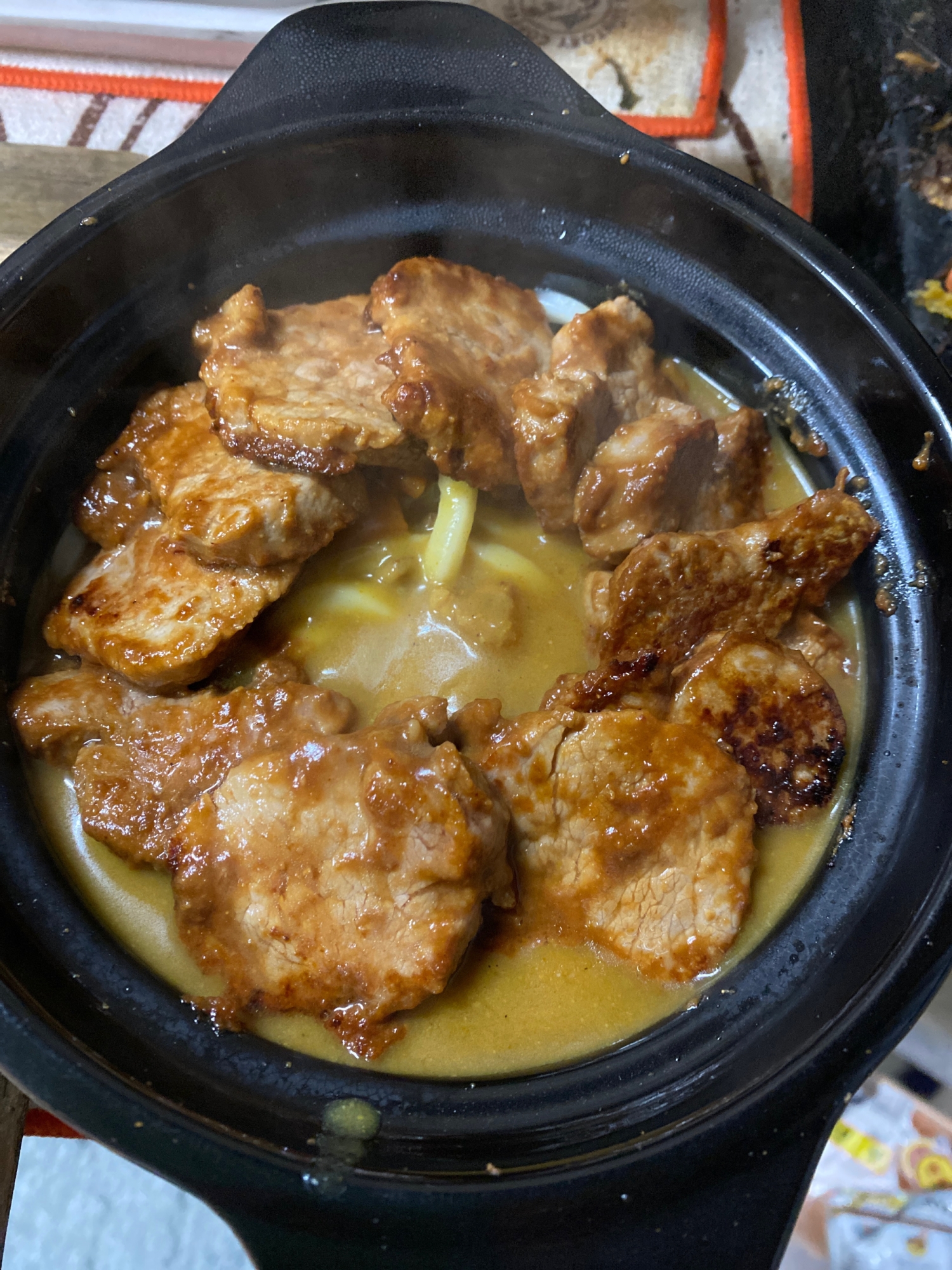 ☆豚肉の味噌焼きカレーうどん☆