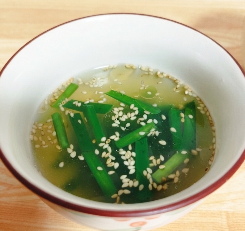 すぐ出来る【ニラ中華スープ】