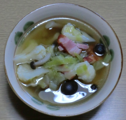 家にある野菜で作りました。とってもおいしかったです。ありがとうございました。