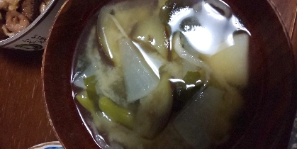 具沢山⭐旬のインゲンのお野菜お味噌汁
