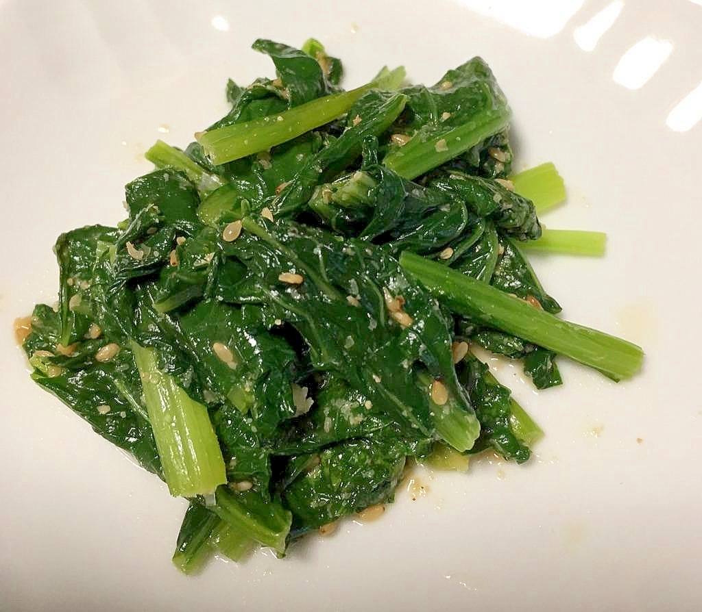 レンジで簡単！作り置き♪生姜香る小松菜のお浸し