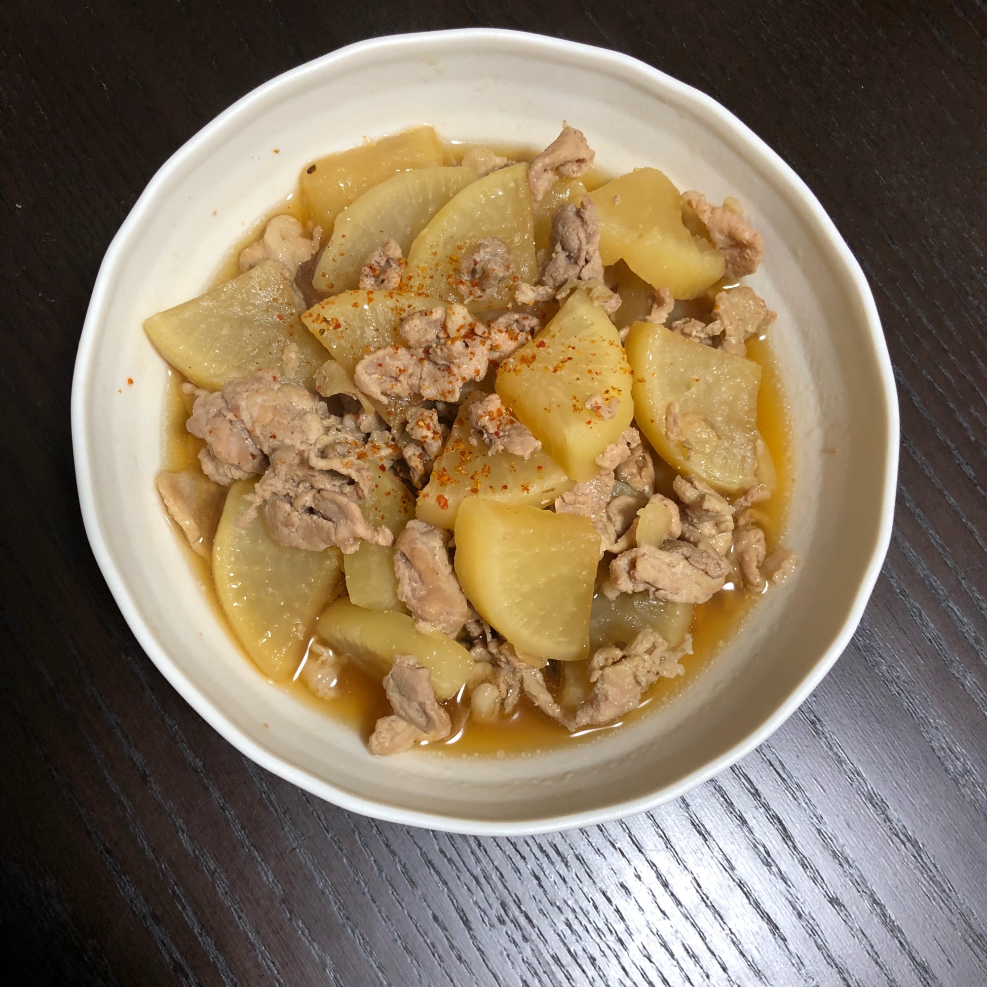 豚肉と大根の麺つゆ煮