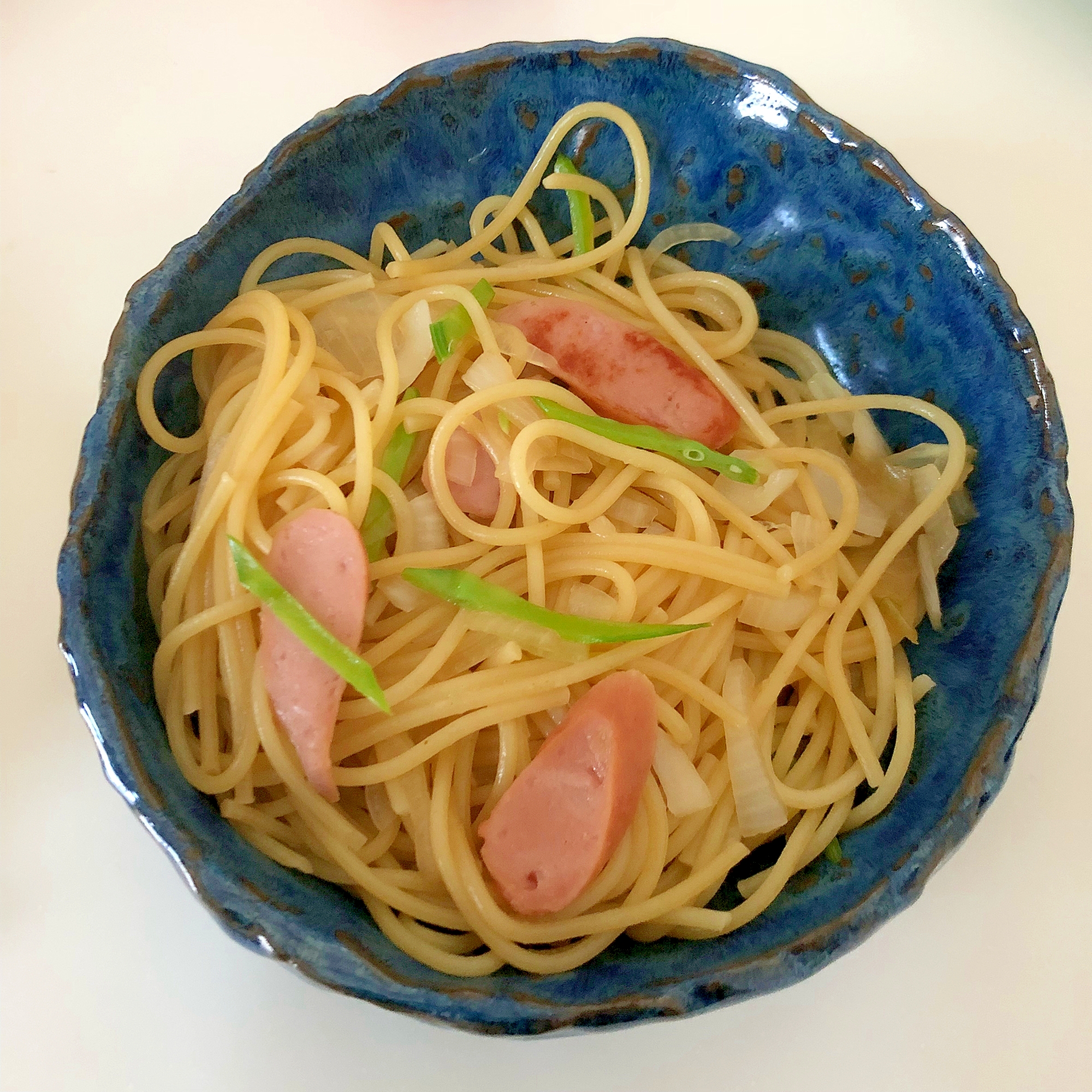 さやえんどうとウインナーの和風パスタ☆