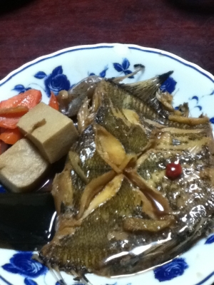 高野豆腐とカレイの煮付け