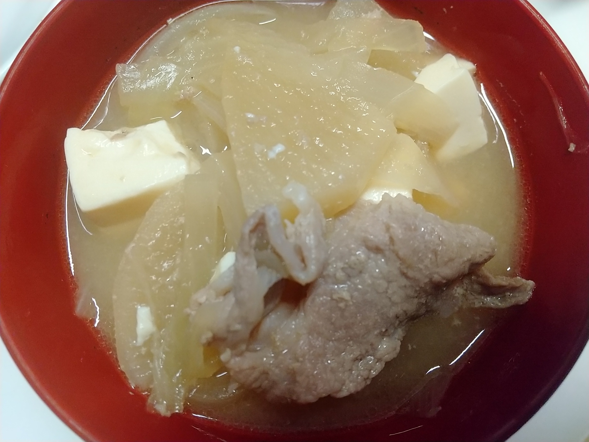 大根の煮物で♪豚汁