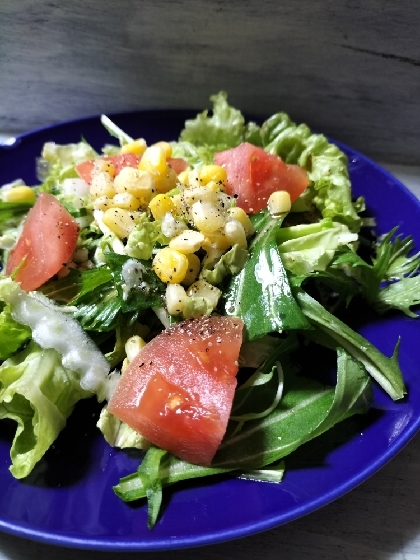 水菜とトマトのごまサラダ☆