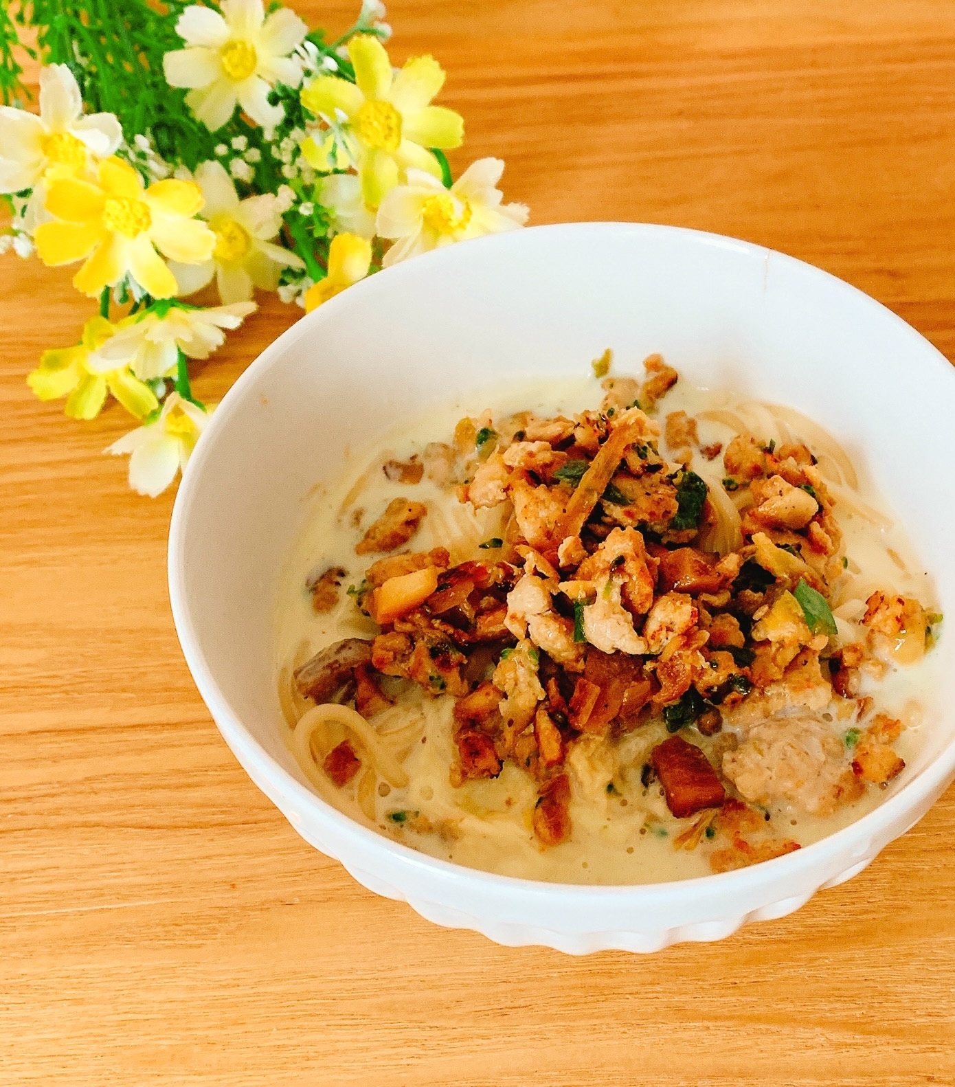 簡単♪豆乳で坦々麺✧˖°