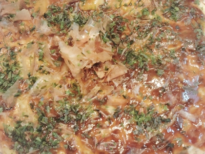 キャベツたっぷり♡豚こま肉と海老のお好み焼き