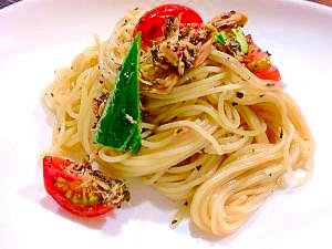 ゆかりとツナのひんやりパパっと簡単冷製パスタ