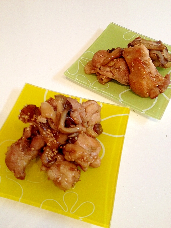 カレー風味の鶏と舞茸の照り焼き