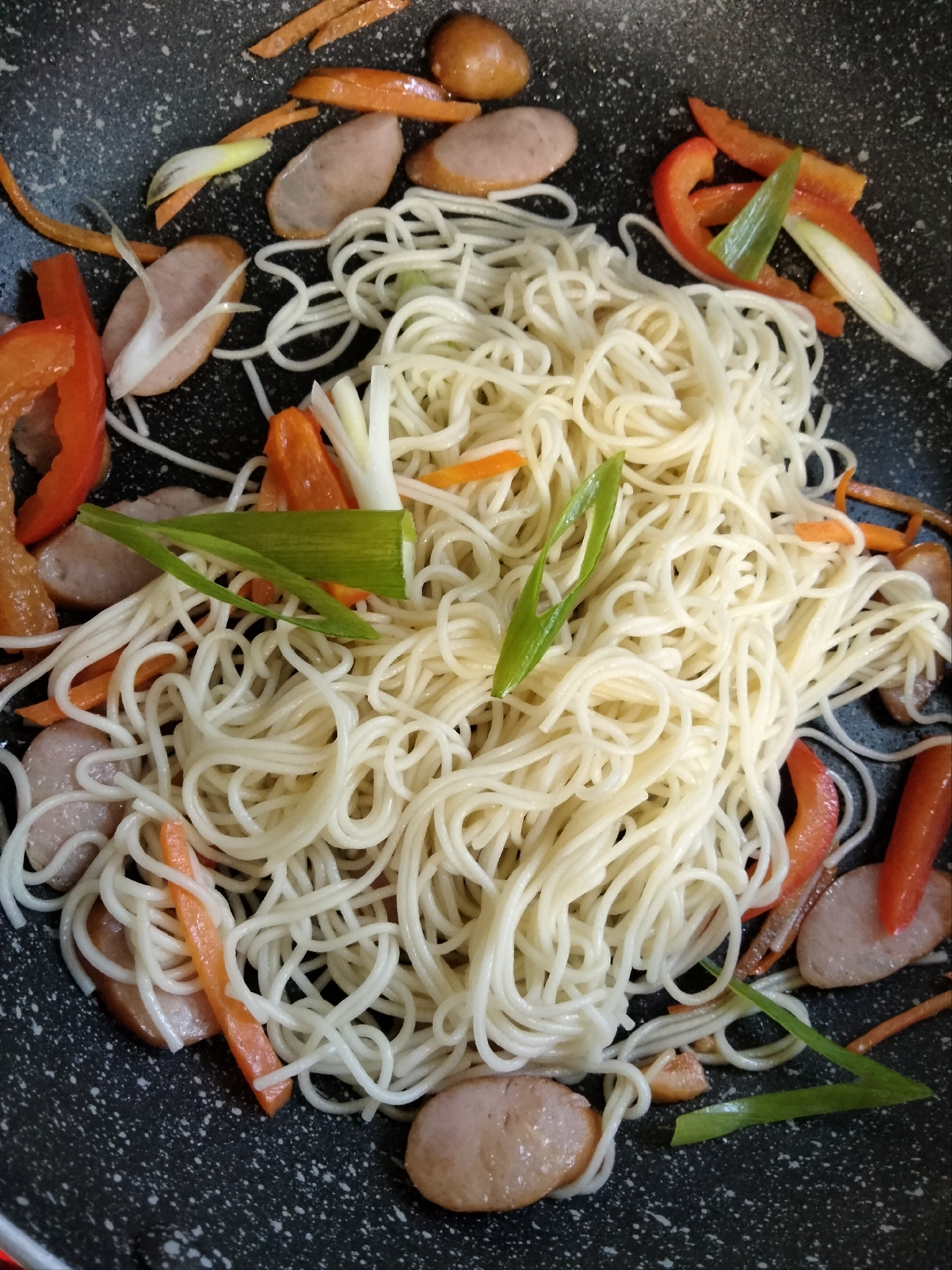 焼きそうめん〜長ねぎを入れて〜