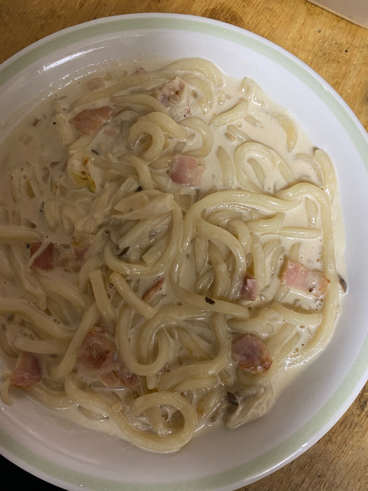 カルボナーラ風スープうどん