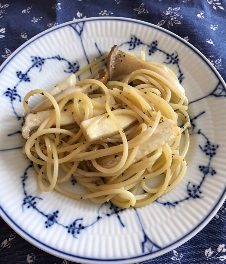 カワハギとエリンギ のパスタ