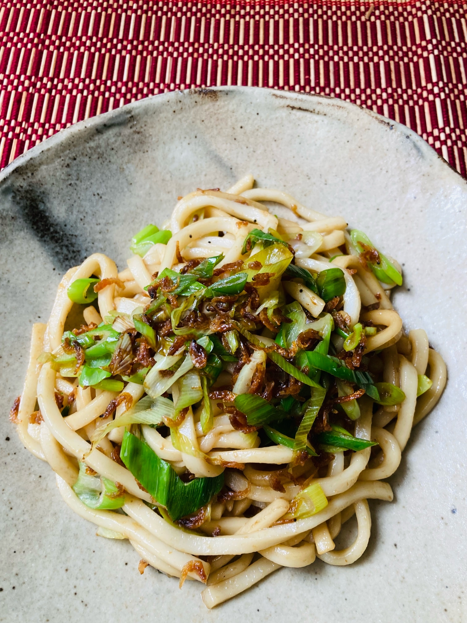 ♦️あみえびとネギだけの香ばしい 焼きうどん