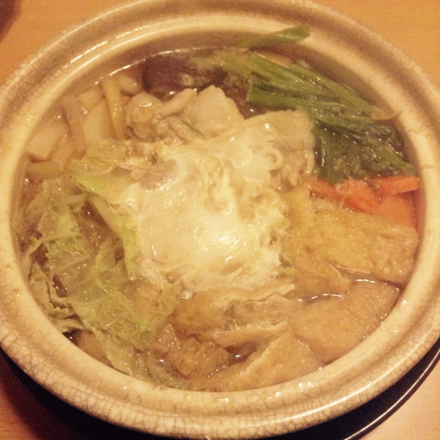 冷え性さんに!生姜たっぷり関西風鍋焼きうどん!