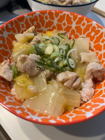 鶏もも肉と白菜のあんかけ丼