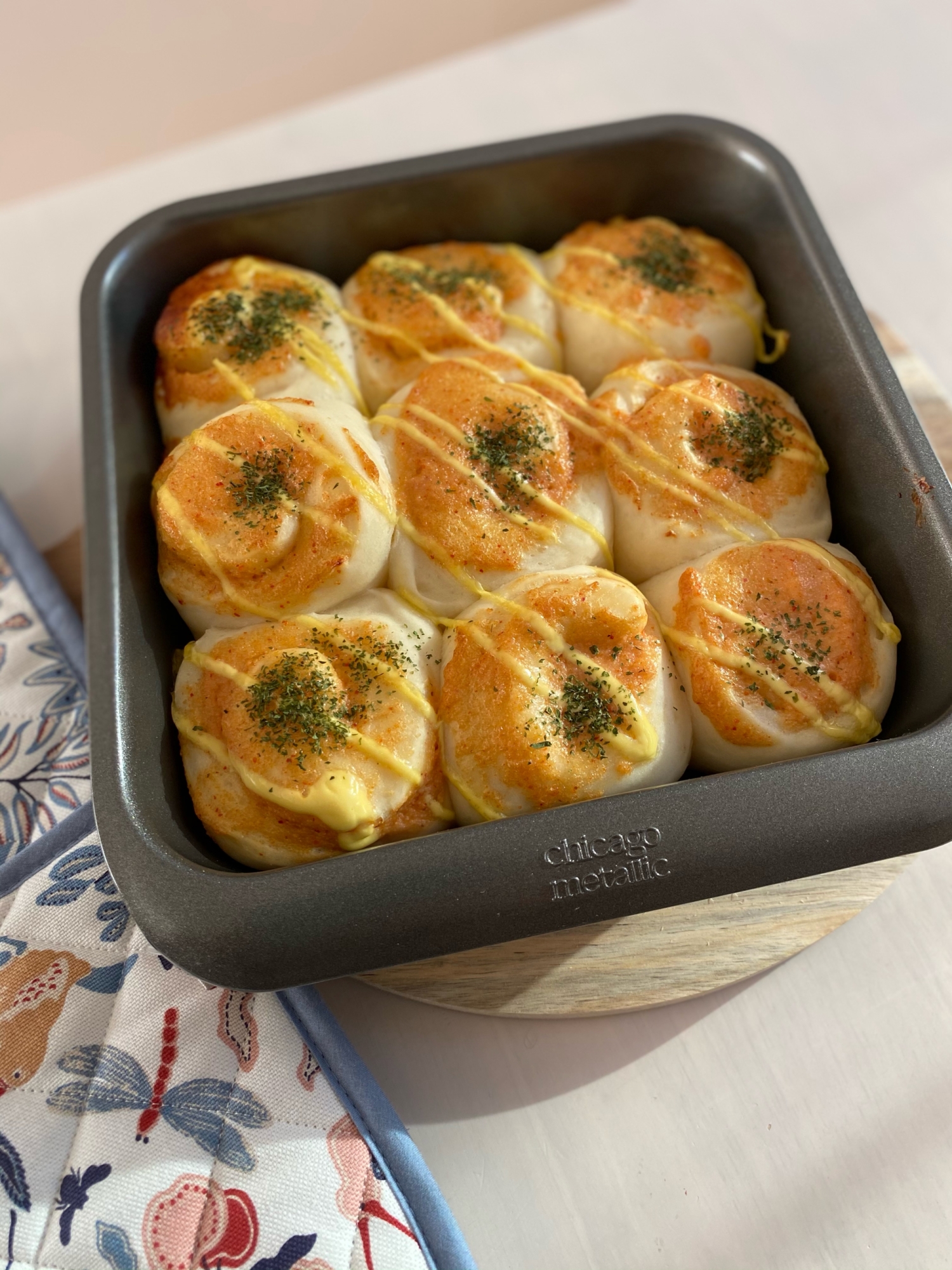 明太マヨロールちぎりパン(スタンドミキサーでも可)