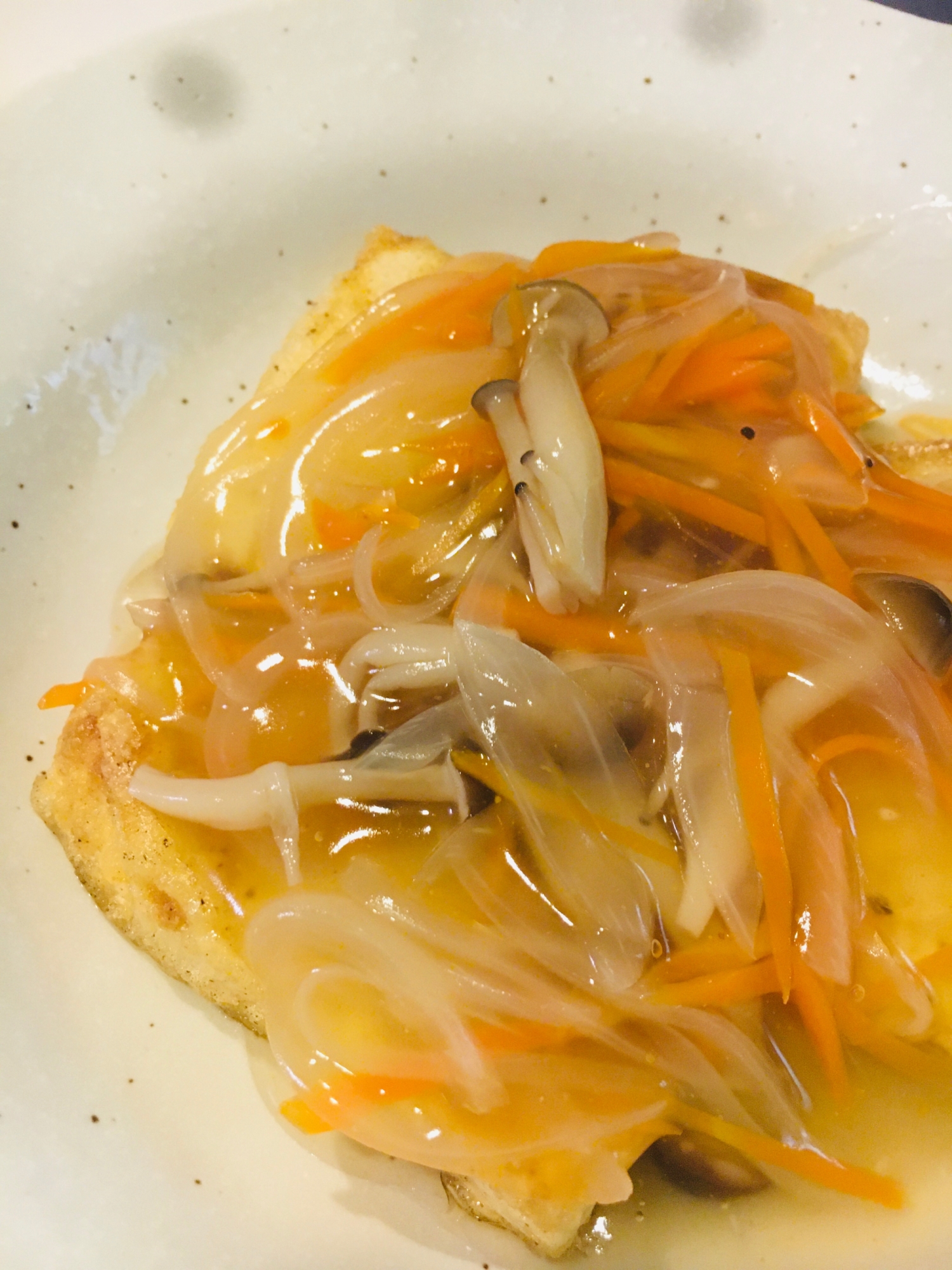 揚げ出し豆腐の甘酢あんかけ