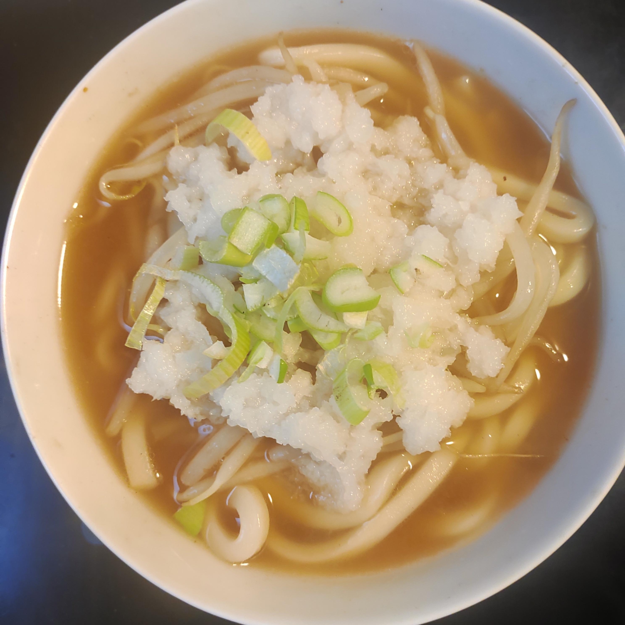 もやし、ねぎ、おろしうどん