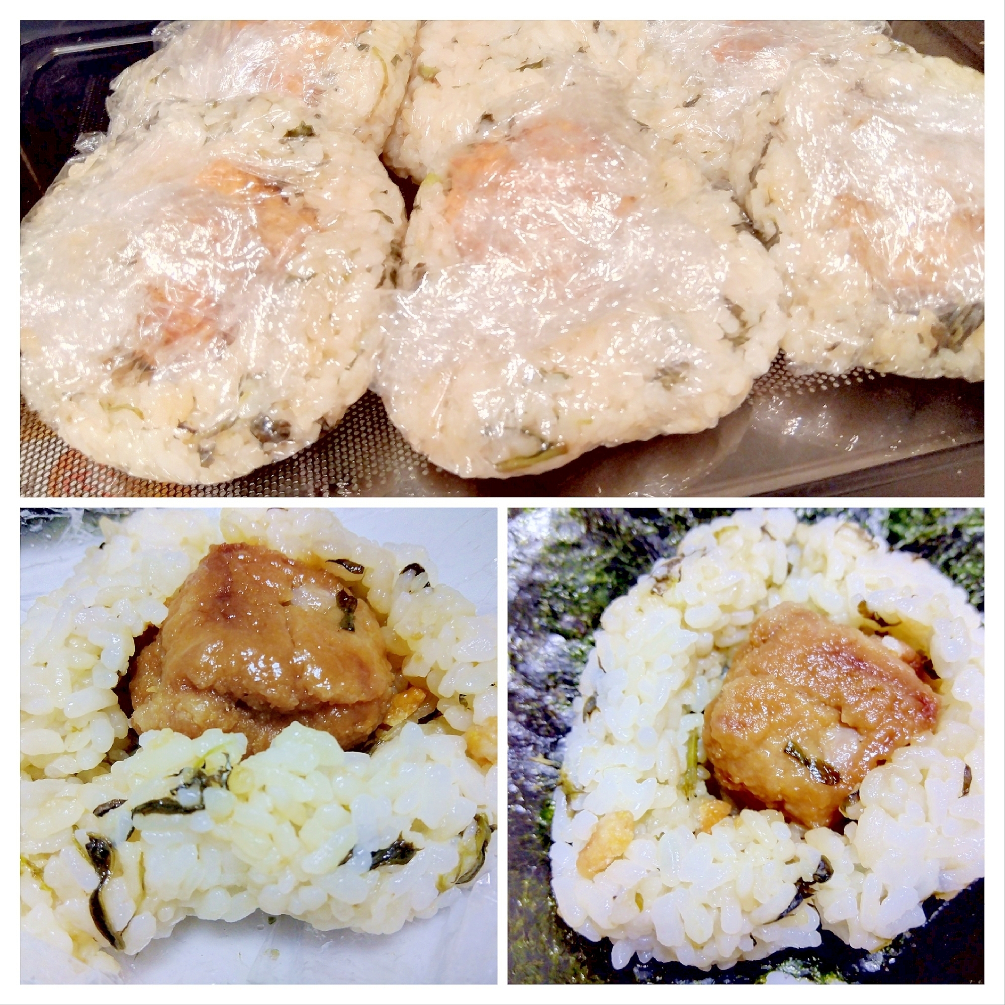 フーチバーご飯de唐揚げおにぎり