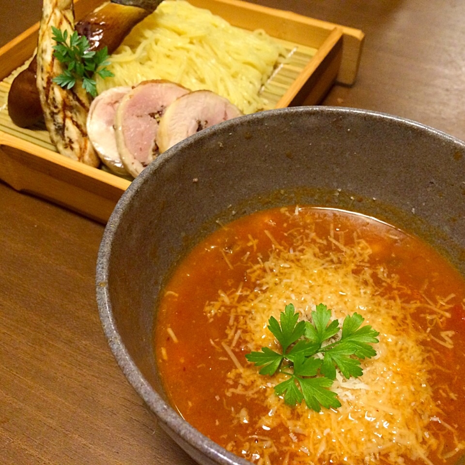 トマトカレーをリメイクして＊ チーズカレーつけ麺