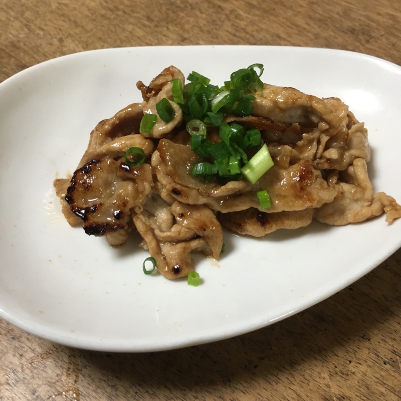 薄切り豚肉のわさび醤油炒め