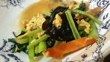 小松菜と豆腐の卵炒め