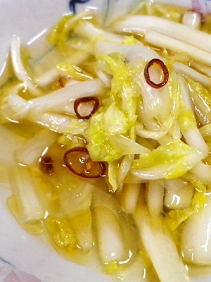 カンタン酢で簡単、白菜のレンチンピリ辛