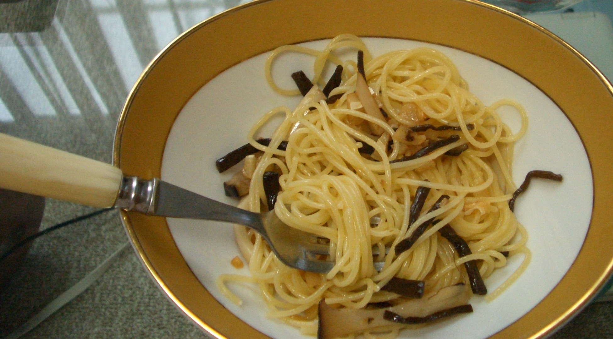 ゼンマイ佃煮パスタ