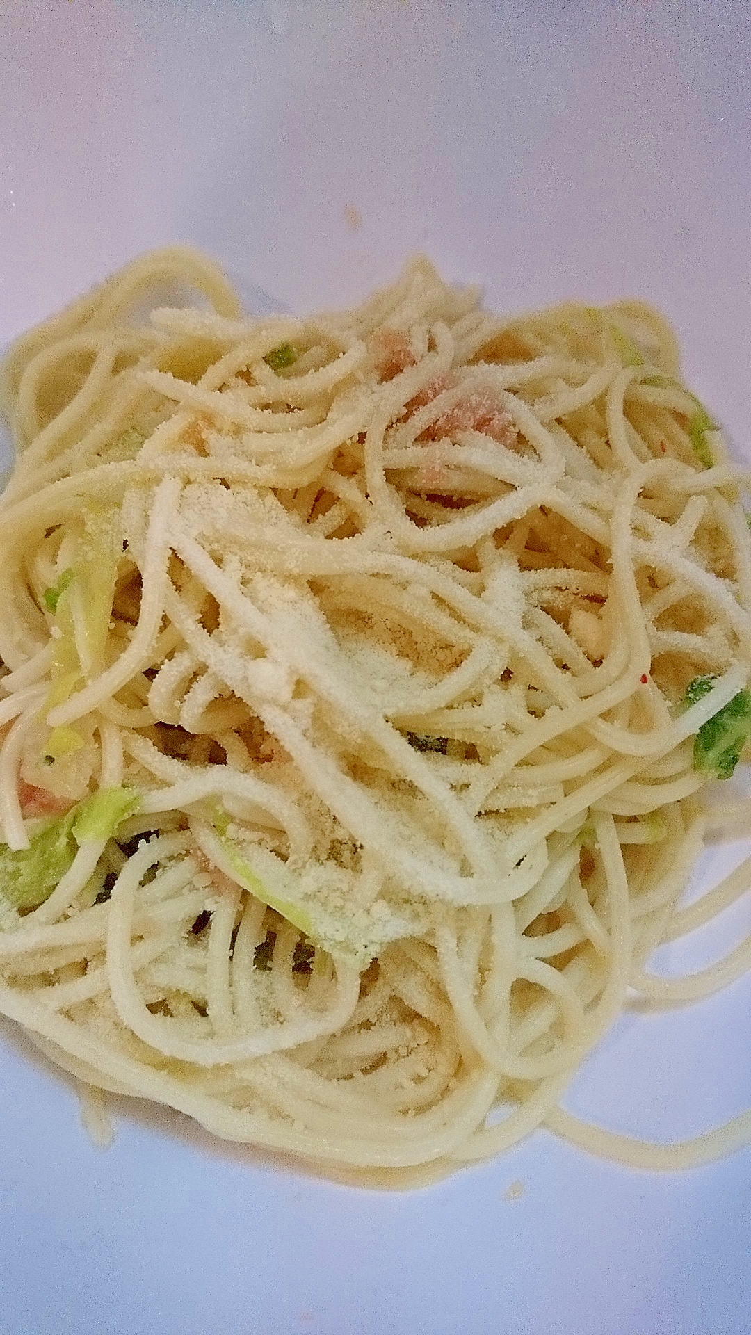 明太子白菜粉チーズパスタ