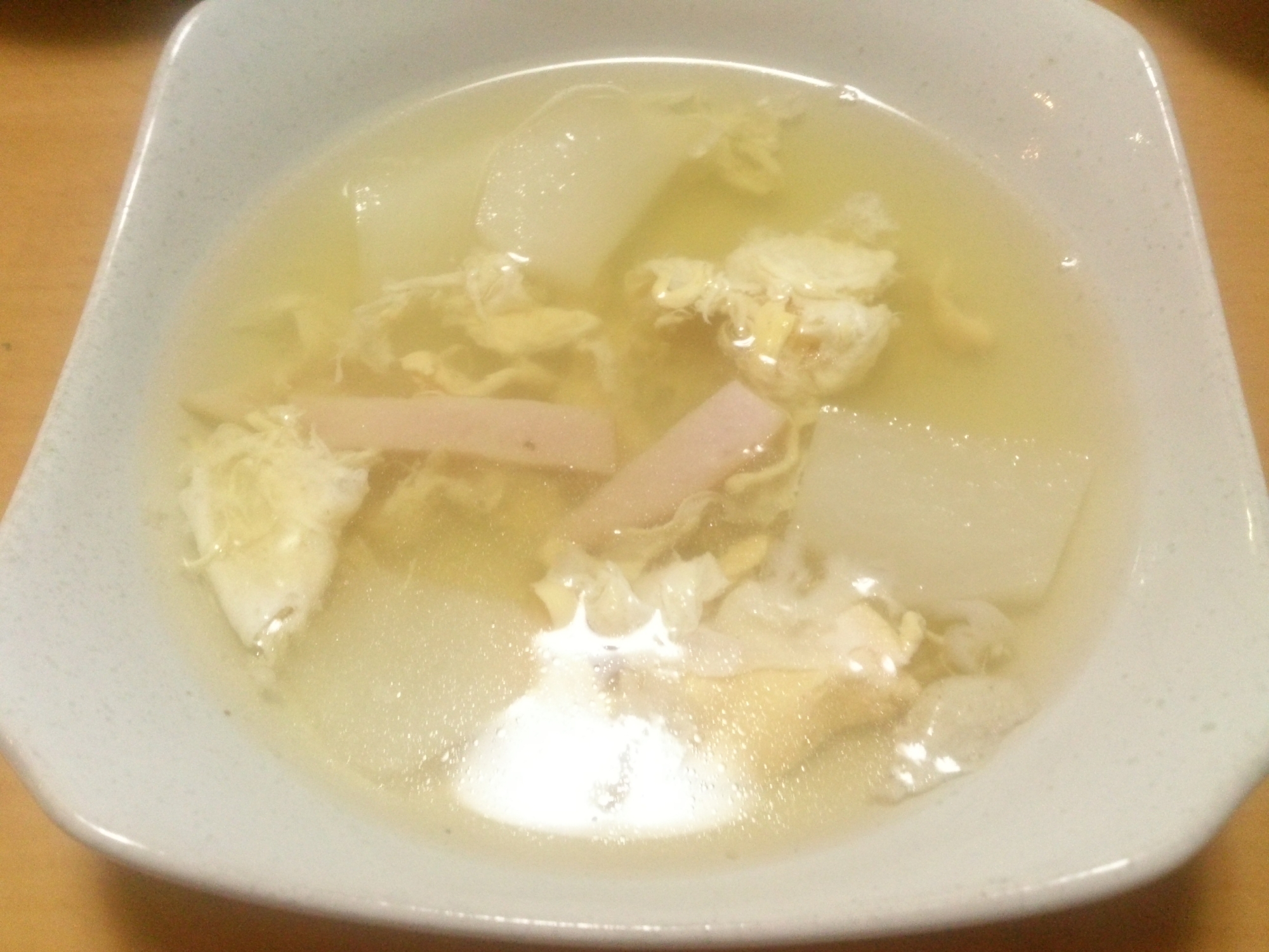 ホクホク温まる☆かぶとハムのコンソメ卵スープ