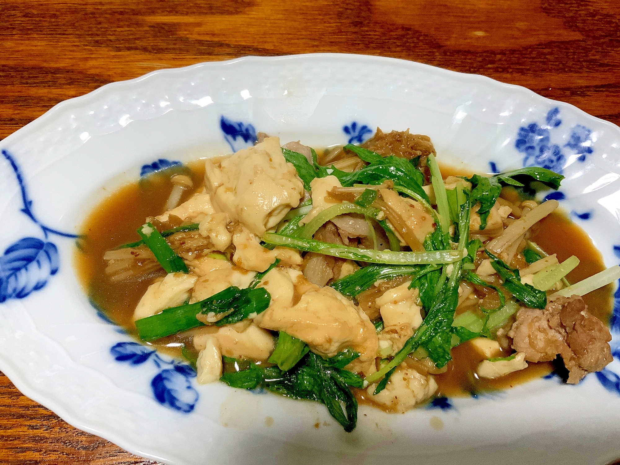 簡単！パパッと重ね煮肉豆腐XきのこX緑の野菜