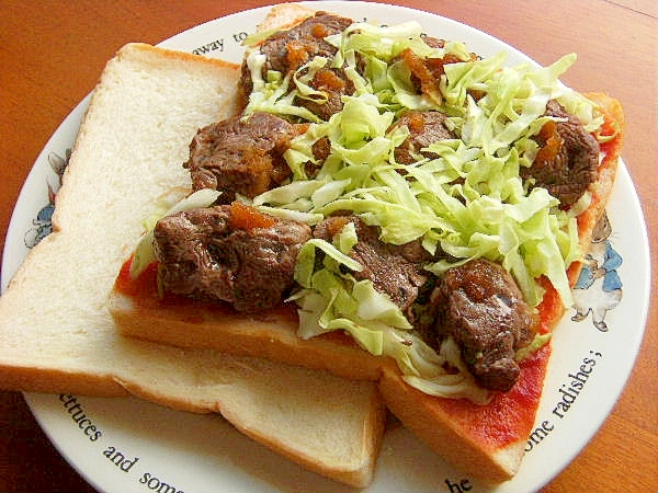 牛ヒレ肉（カット）でサンドイッチ♪（タマネギだれ）