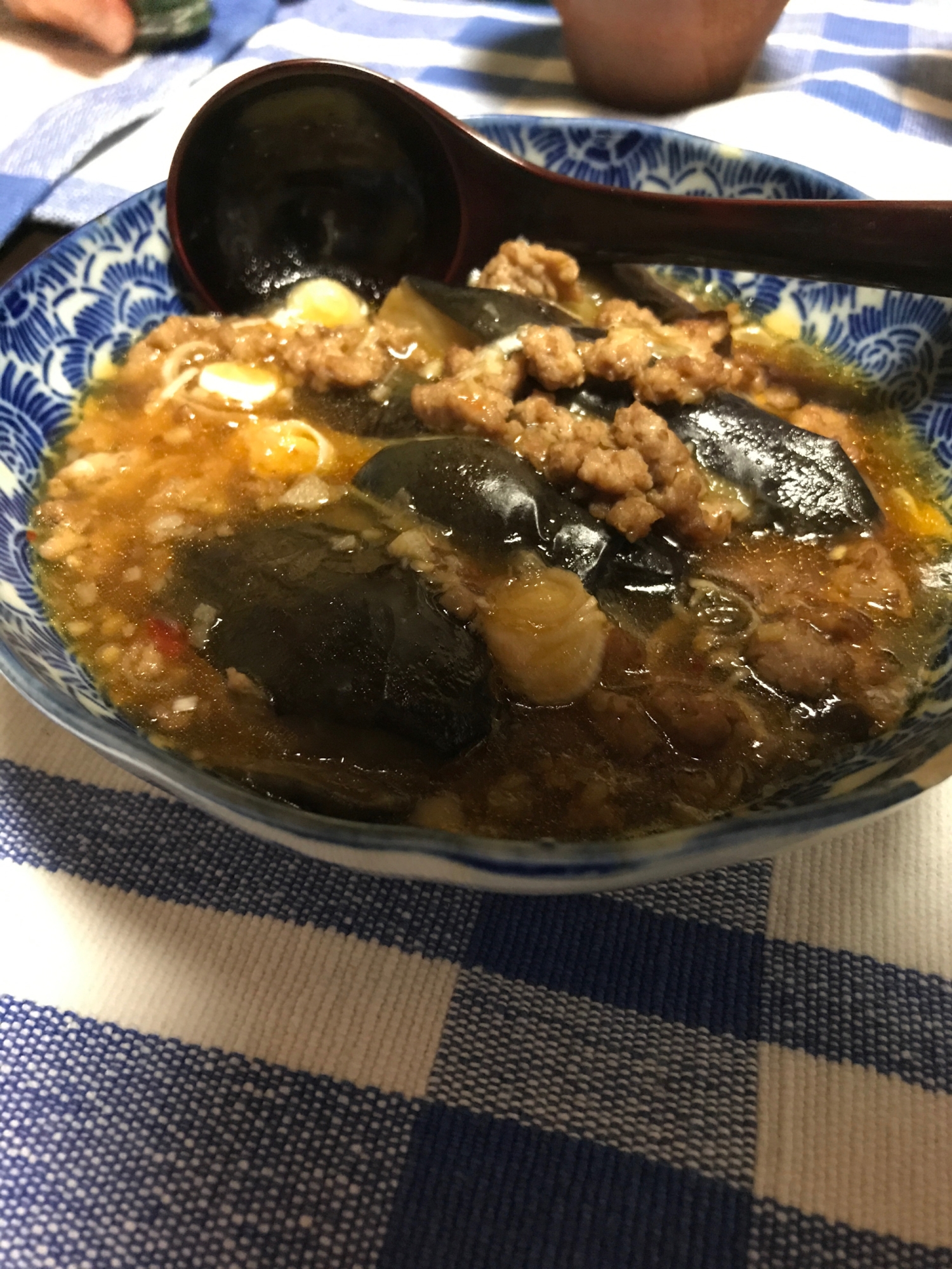 麻婆茄子スープ