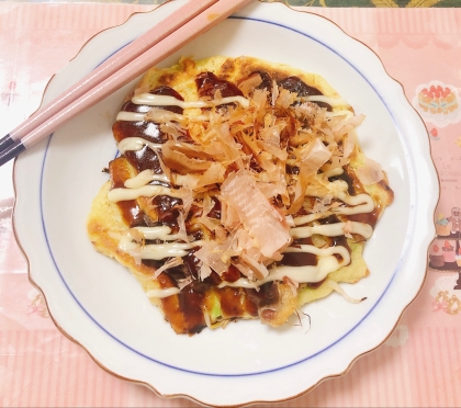 今日は、残ったそうめんDeなんちゃってお好み焼き