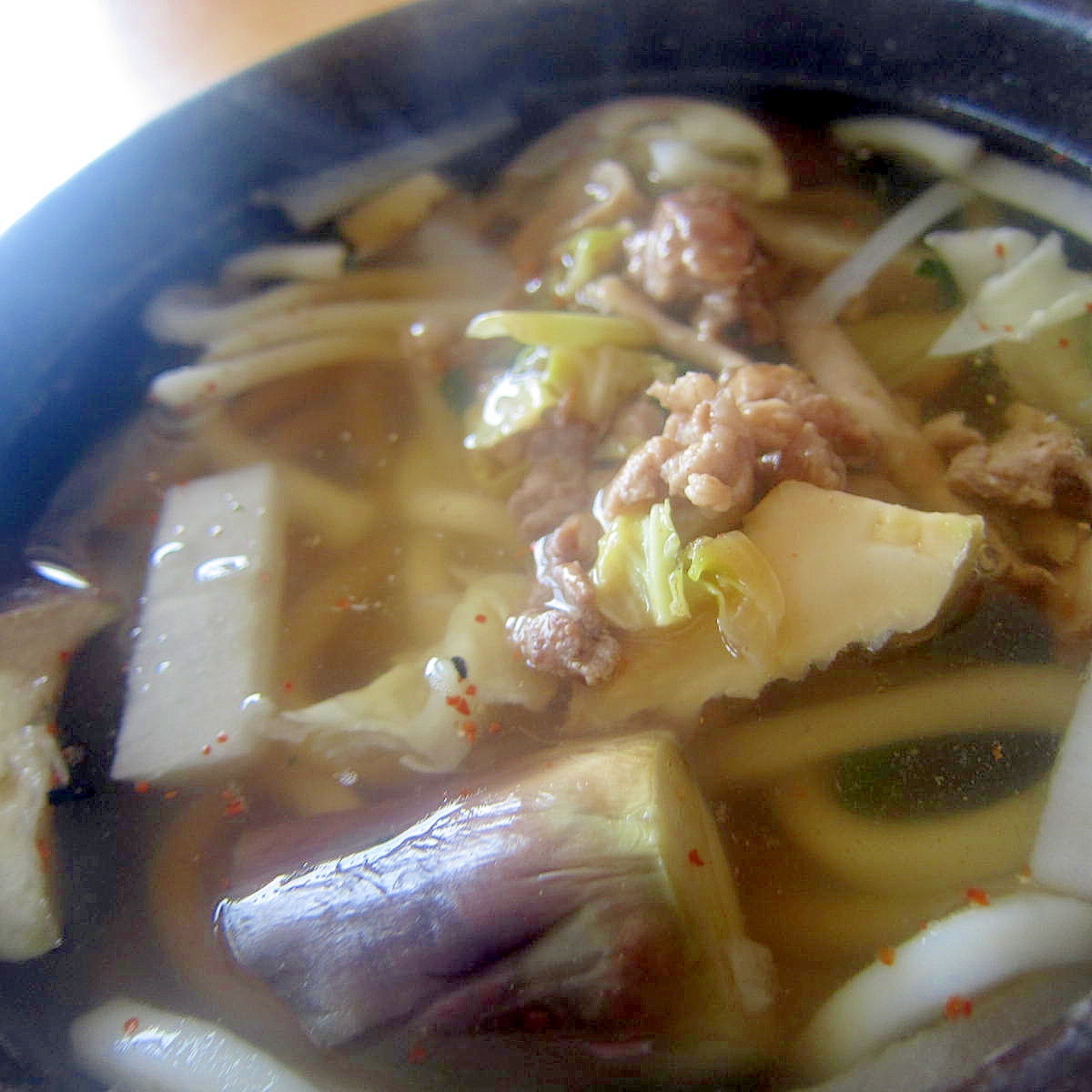 茄子と大根肉饂飩