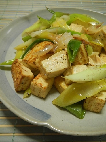 焼豆腐とネギの塩炒め レシピ 作り方 By あず 楽天レシピ