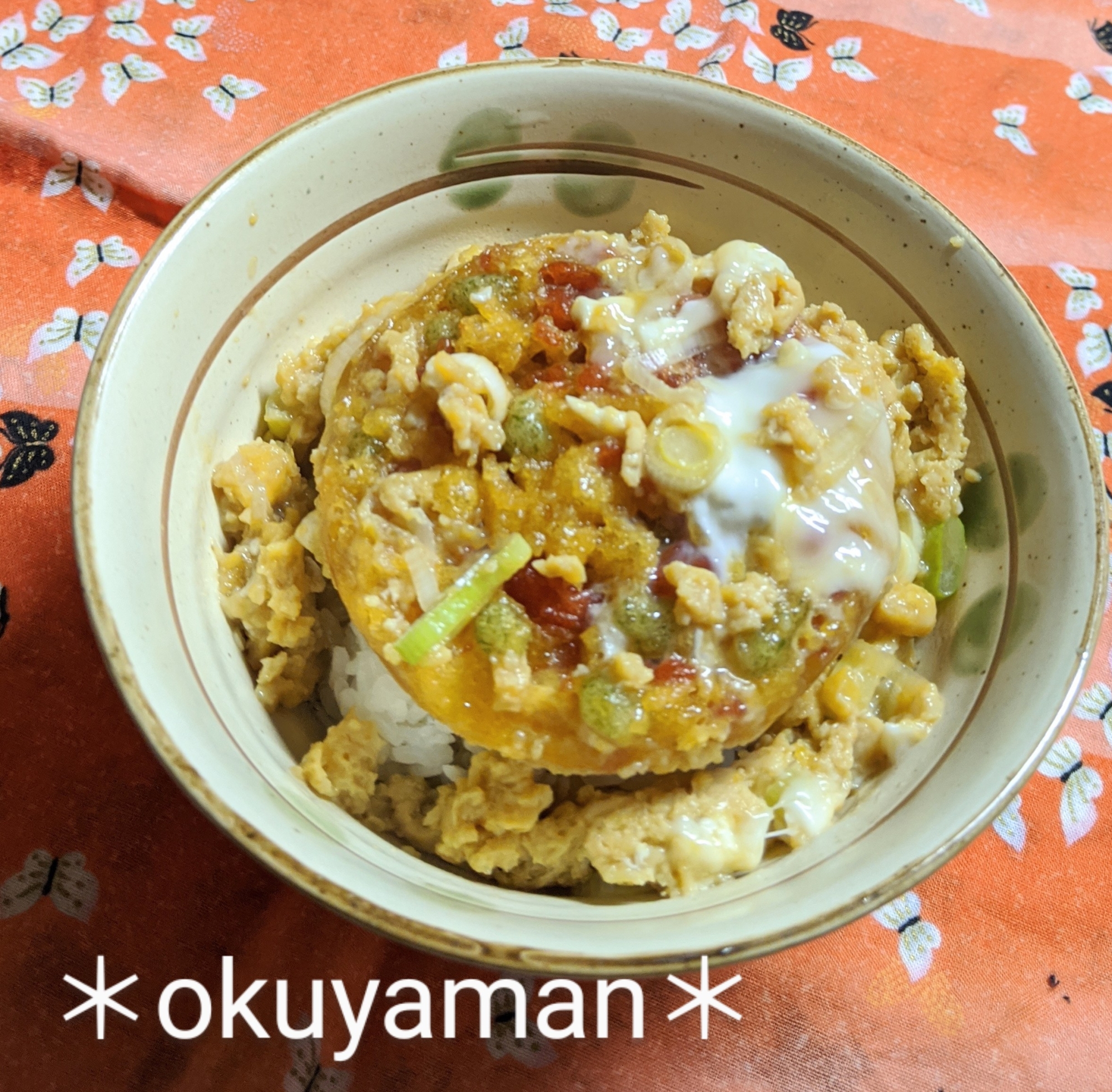 テキトー＊カップ麺の天ぷら使った天丼