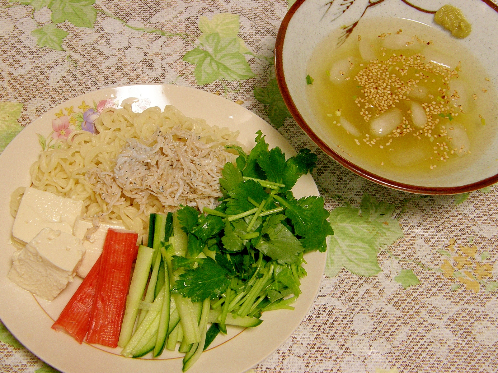 インスタントラーメンアレンジ！・・・しらす塩つけ麺