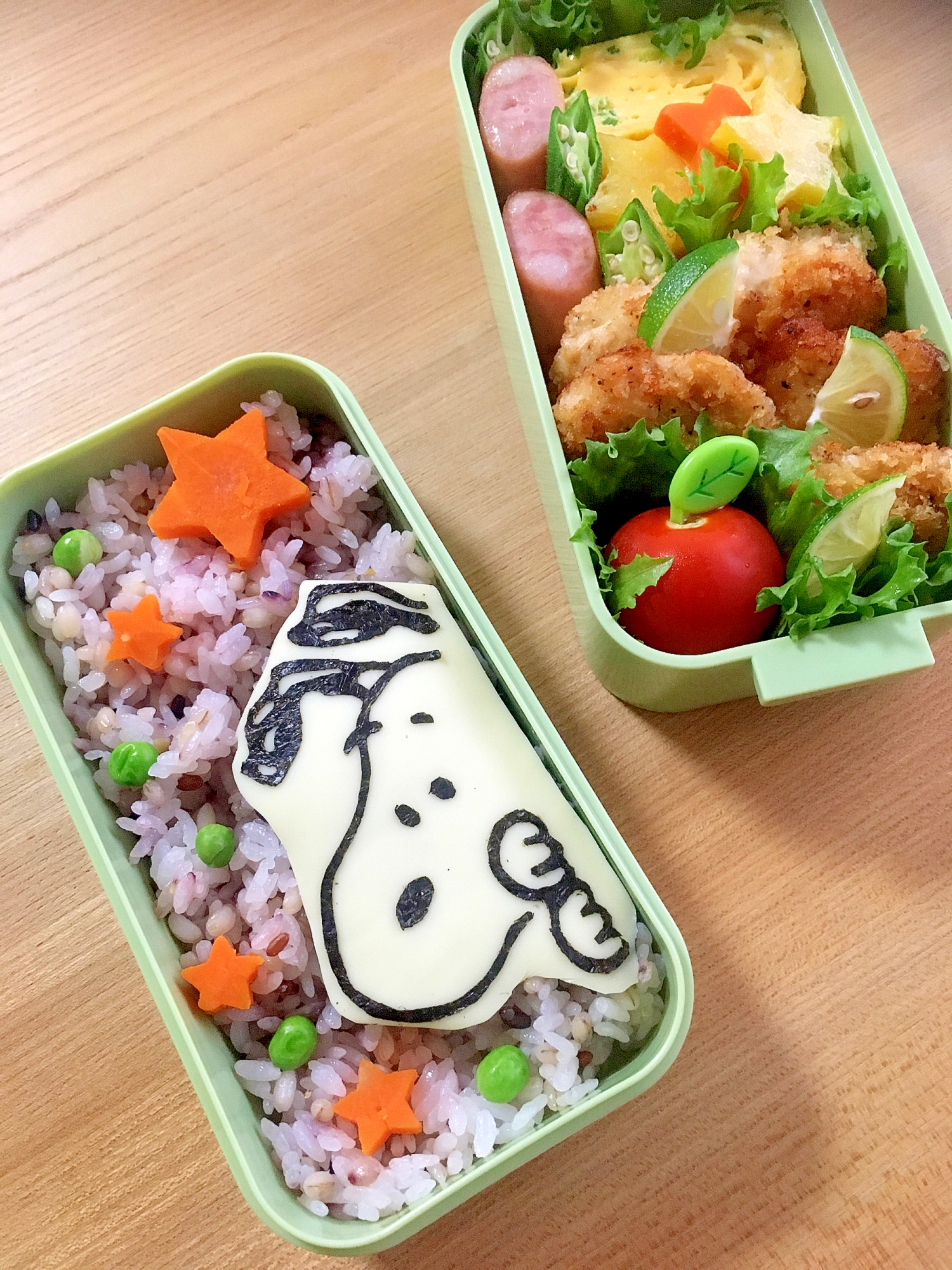 海苔アート☆簡単キャラ弁ひょっこりスヌーピー弁当♪